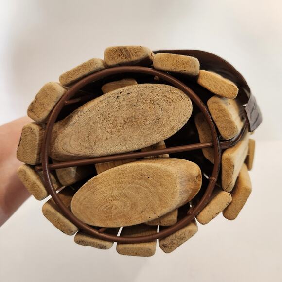 BAYBERRY ORCHARDS  Brown Wood Metal Fox Figurine Statue Coastal Beachy Rustic - Picture 6 of 7